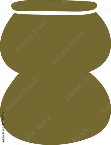 Dark Earthenware Pot, Handmade Decorative Shape