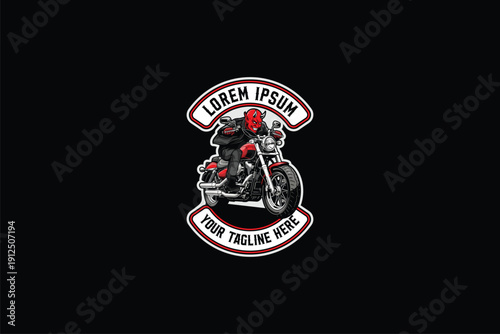 Devil riding a motorbike vector image template