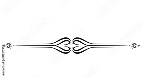 Intricate black bow and arrow design on transparent background isolated symbol for art and graphic design projects