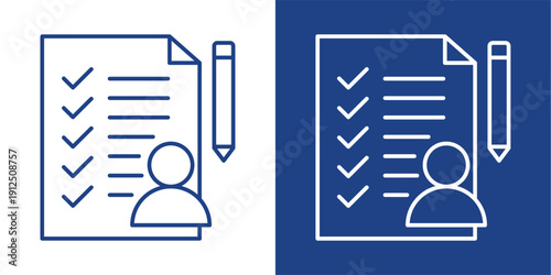 Survey Blue And White Icon Style Collection