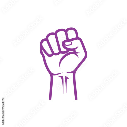 Fist raised in solidarity on Women's Day, symbolizing empowerment and unity in a striking illustration.