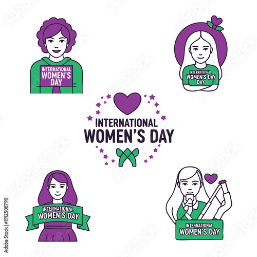 Celebrating International Women's Day with diverse women illustrations and vibrant graphics