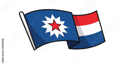 Isolated 3d vector button and icon illustration of the national flag of Canada alongside the Australian map symbol and patriotic flags from New Zealand and the USA