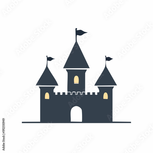 Castle with flags on towers