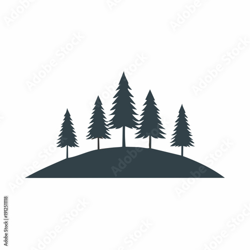 Trees on hilltop view