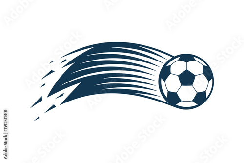 Dynamic Soccer Ball Swoosh Vector – Fast Motion Trail Football Illustration