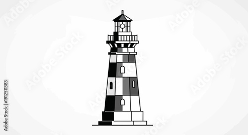 Minimalist lighthouse vector logo icon black