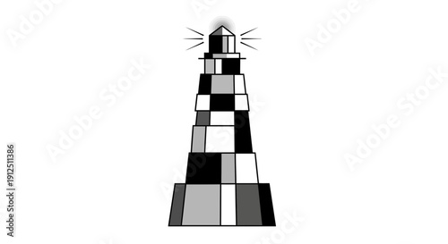 Minimalist lighthouse vector logo icon black