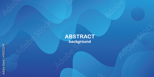 Abstract blue fluid wave background with smooth gradient shapes and modern dynamic flow design.Creative element design in vetor illustration