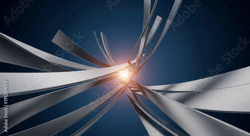 Dynamic Metallic Abstract Tech Logo