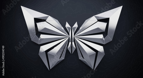 Silver Chrome Butterfly Tech Logo