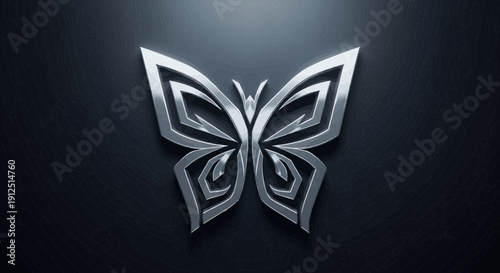 Silver Chrome Butterfly Tech Logo