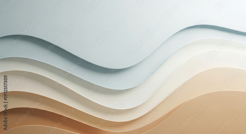 Obraz premium Abstract wavy layers in shades of beige and blue