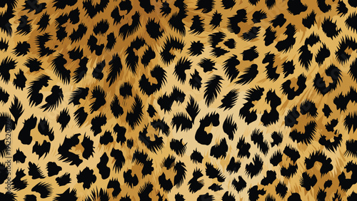Close-Up Leopard Fur Patterns Texture Wildness Natural Habitat Close-Up Golden-Brown Black Spots (0026374359).eps