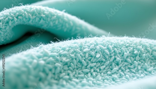 A close up of textured fabric with small dots, likely for padding or cushioning, set against an out of focus background.