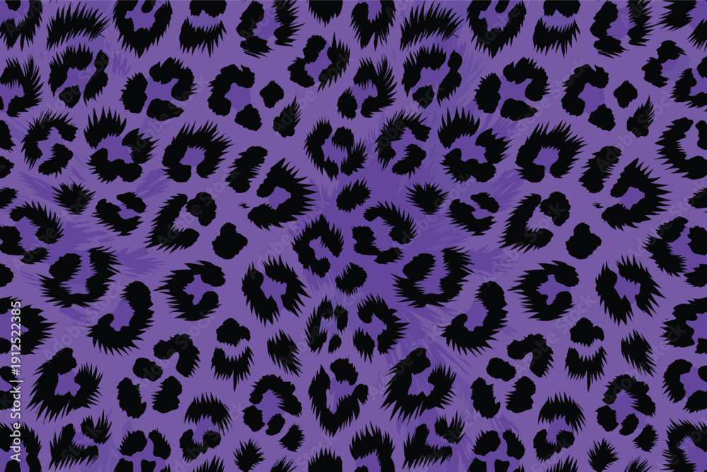 Obraz premium Playful Leopard Spot Design on Purple Background with Dynamic Energy Pattern