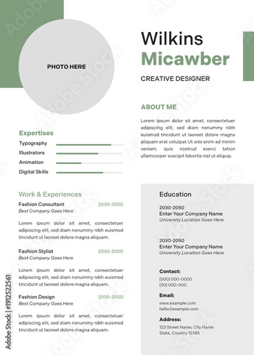 Green And Black Resume