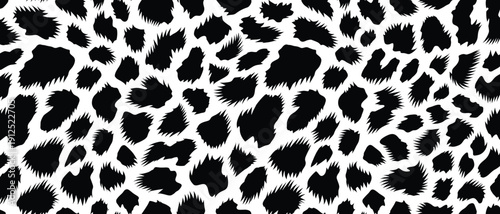 Dynamic Black-and-White Leopard Fur Pattern on Neutral Background for Modern Design