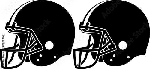 American 2 football helmet silhouette