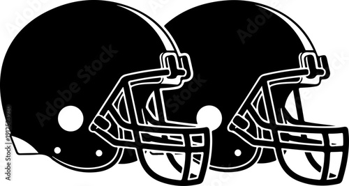 American 2 football helmet silhouette