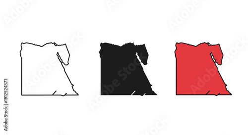 Black and white and color drawings of a country map minimalist art illustration vector design