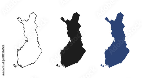 Black and white and color drawings of a country map minimalist art illustration vector design