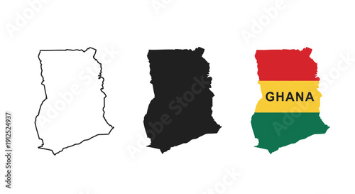 Black and white and color drawings of a country map minimalist art illustration vector design