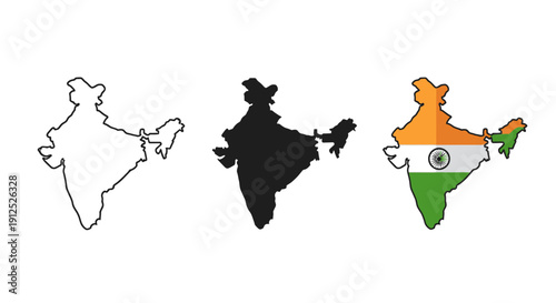 Black and white and color drawings of a country map minimalist art illustration vector design