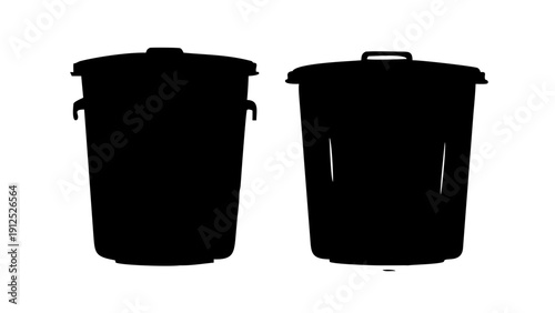 Minimalist Trash Can Silhouette Vector Art