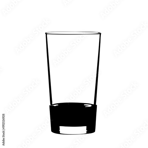 Minimalist Glass of Water Silhouette Vector Art