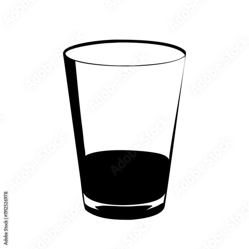 Minimalist Glass of Water Silhouette Vector Art