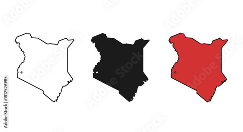 Black and white and color drawings of a country map minimalist art illustration vector design