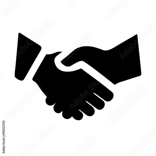 Minimalist Handshake Silhouette Vector Icon