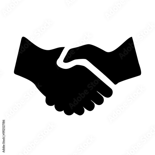 Minimalist Handshake Silhouette Vector Icon