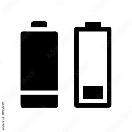 Minimalist Battery Power Silhouette Vector Icon