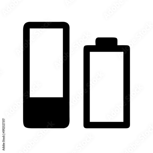 Minimalist Battery Power Silhouette Vector Icon