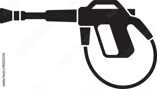 Electric hot air gun silhouette with power cable for industrial use