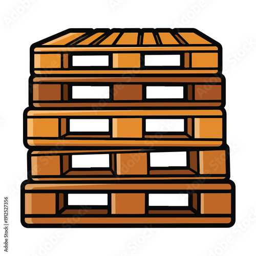 A stack of wooden pallets