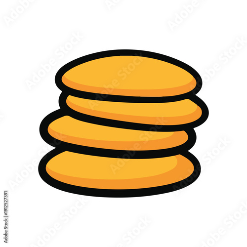 A stack of three yellow pancakes