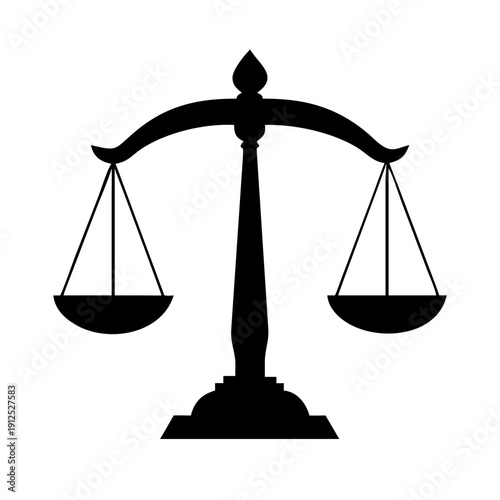 Minimalist Justice Scales Law Silhouette Vector Icon
