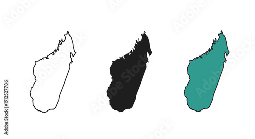 Black and white and color drawings of a country map minimalist art illustration vector design