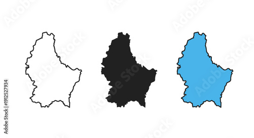 Black and white and color drawings of a country map minimalist art illustration vector design