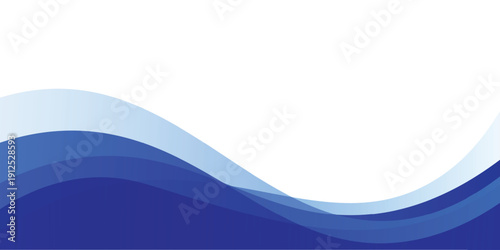 Abstract modern blue wavy gradient header business banner horizontal background