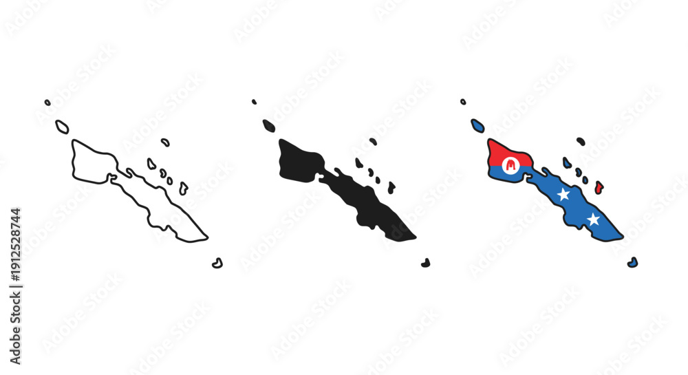 Fototapeta premium Black and white and color drawings of a country map minimalist art illustration vector design