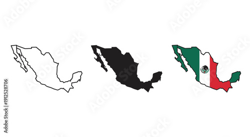 Black and white and color drawings of a country map minimalist art illustration vector design