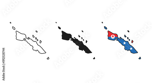 Black and white and color drawings of a country map minimalist art illustration vector design