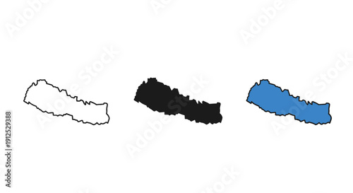 Black and white and color drawings of a country map minimalist art illustration vector design