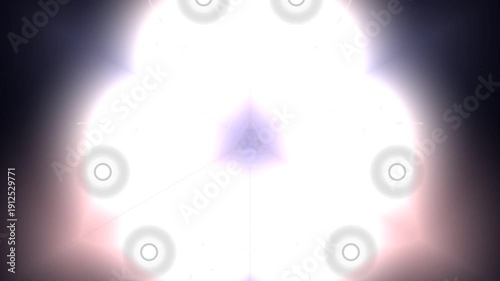 Vibrant purple background with glowing white circles and sparks