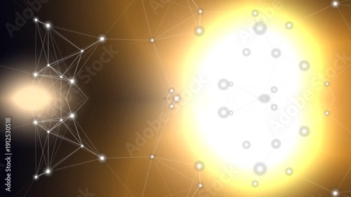 Vibrant network connections glowing with bright light