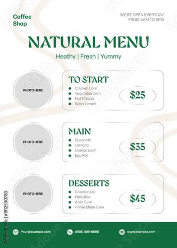 Green And Black Menu Flyer